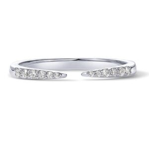 18K Gold Plated Open Eternity Cubic Zirconia Stacking Dainty Ring White Gold